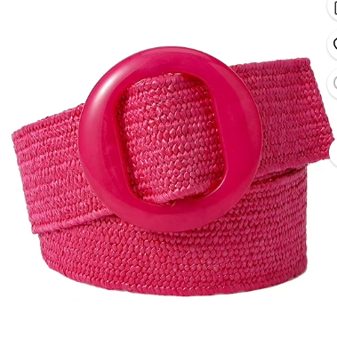 THE LUXE CLASSIC NK GLAM GIRL ACCESSORY & BELT COLLECTION -  HIGH FASHION STRETCH STRAW BELT-NKB1116