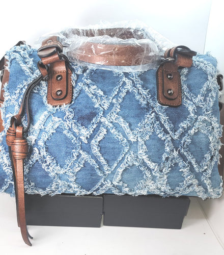 THE LUXE NK GLAM DISTRESS DEMIN HANDBAG - NKHB104