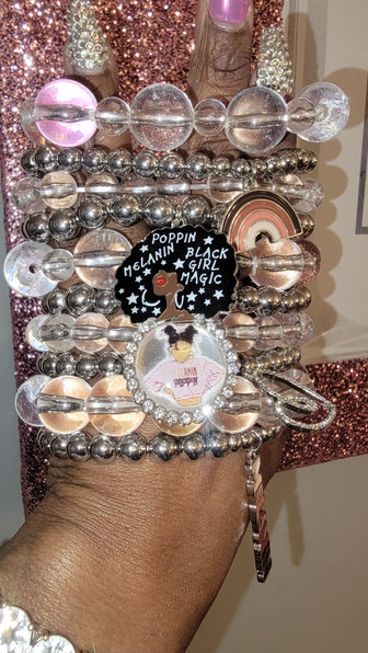 THE LUXE NK GLAM GIRL LUXURY JEWELRY COLLECTION - ACRYLIC STRETCHABLE STACK BRACELET SET - CB1035
