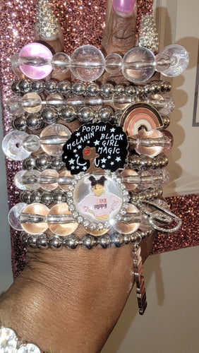 THE LUXE NK GLAM GIRL LUXURY JEWELRY COLLECTION - ACRYLIC STRETCHABLE STACK BRACELET SET - CB1035