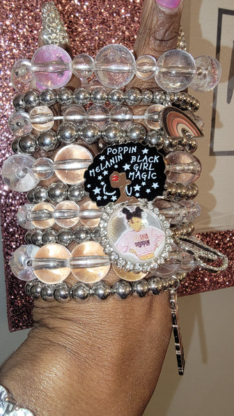 THE LUXE NK GLAM GIRL LUXURY JEWELRY COLLECTION - ACRYLIC STRETCHABLE STACK BRACELET SET - CB1035