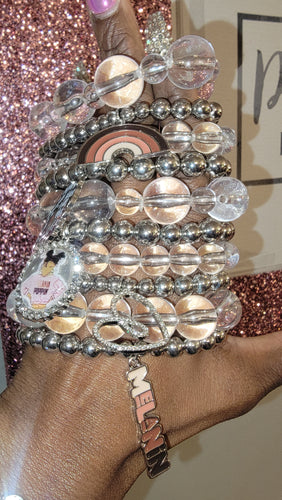 THE LUXE NK GLAM GIRL LUXURY JEWELRY COLLECTION - ACRYLIC STRETCHABLE STACK BRACELET SET - CB1035