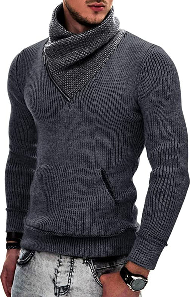 THE LUXE NK FLY GUY TURTLENECK PULL OVER HOODIE SWEATER - NKMEN103