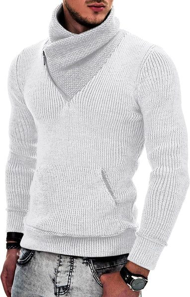 THE LUXE NK FLY GUY TURTLENECK PULL OVER HOODIE SWEATER - NKMEN103