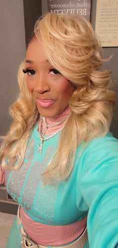 THE LUXE NK GLAM BLING CROP TOP JOGGER SET - GLAM108