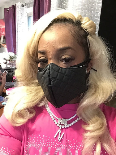 THE LUXE CLASSIC NK GLAM RED QUILTED MASK - M8