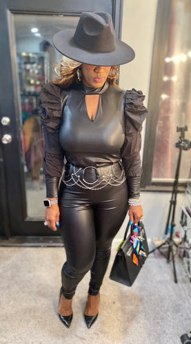 THE LUXE CLASSIC NK LEATHER TOP - NK138