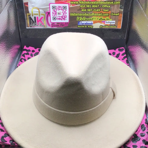 THE LUXE NK GLAM CLASSIC WIDE BRIM GREY FEDORA HAT- NK50B