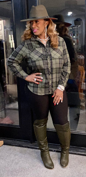 THE LUXE NK GLAM FLANNEL BLOUSE - NK191