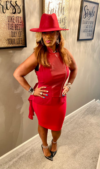 THE LUXE NK GLAM FAUX LEATHER ZIP TOP - NKA200