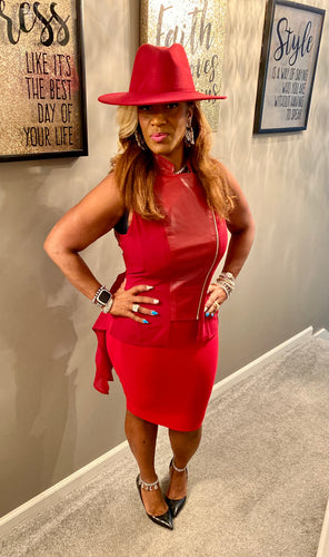 THE LUXE NK GLAM FAUX LEATHER ZIP TOP - NKA200