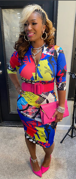 THE LUXE NK GLAM FASHION BODY CON MIDI DRESS - NK600