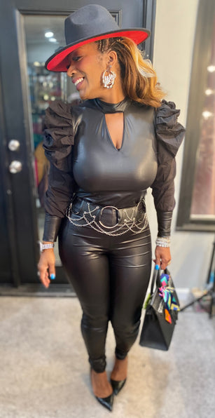 THE LUXE CLASSIC NK LEATHER TOP - NK138