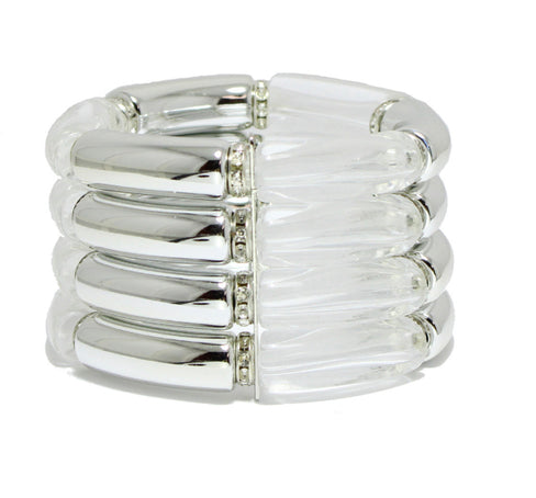 THE LUXE NK GLAM GIRL LUXURY JEWELRY COLLECTION - ACRYLIC STRETCHABLE STACK BRACELET SET - CB1035