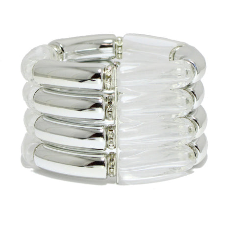 THE LUXE NK GLAM GIRL LUXURY JEWELRY COLLECTION - ACRYLIC STRETCHABLE STACK BRACELET SET - CB1035