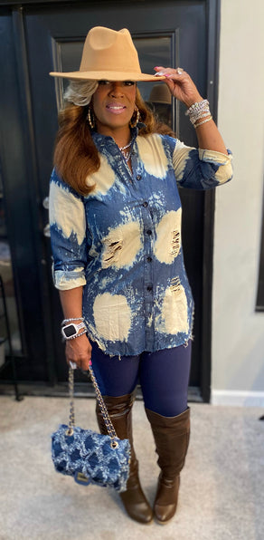 THE LUXE NK GLAM DISTRESS TIE DYE LOOK - NK99