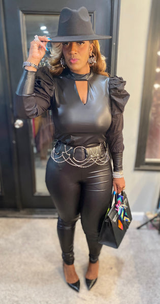 THE LUXE CLASSIC NK LEATHER TOP - NK138
