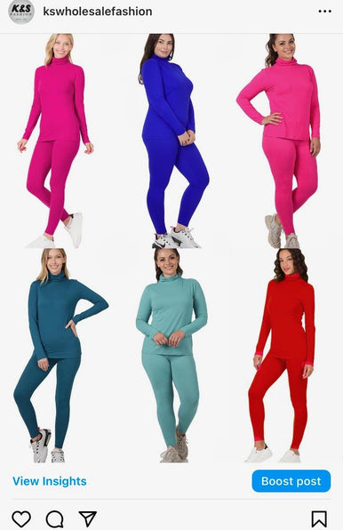 THE NK LUXE FLYGIRL LONG SLEEVE TURTLENECK 2PC SET-57025