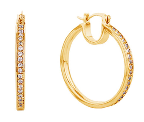 THE LUXE NK GLAM GIRL JEWELRY COLLECTION - SILVER / GOLD TEXTURED HOOPS - FE1010