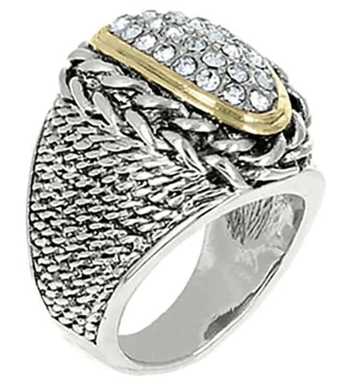 THE LUXE NK GLAM GIRL LUXURY JEWELRY COLLECTION - CZ RHINESTONE PRINCESS RING - R3231
