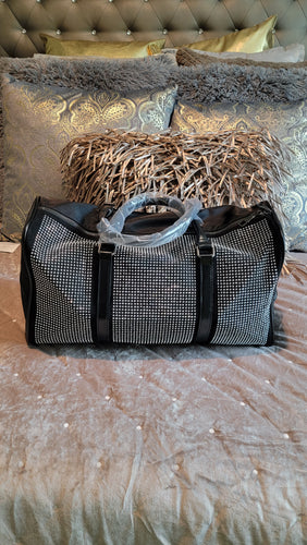 THE LUXE NK GLAM GIRL LUXURY HANDBAG COLLECTION - GLAM GIRL RHINESTONE MINI DUFFLE WEEKENDER - NKRD500