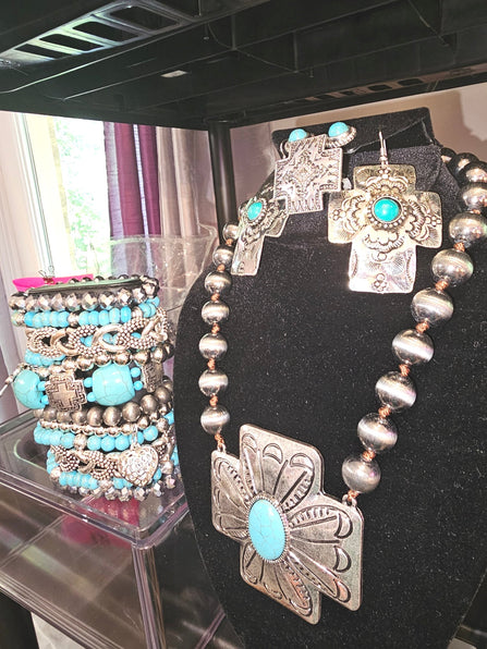THE LUXE NK GLAM GIRL WESTERN GIRL STATEMENT NECKLACE SETS - SS2291