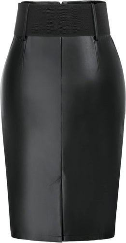 The LUXE NK GLAM Classic Pencil Midi Skirt w/ Belt-NK63