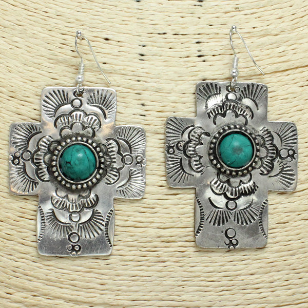 THE LUXE NK GLAM FLY WESTERN GIRL DIAMOND TURQUOISE EARRINGS - VOLUME 1