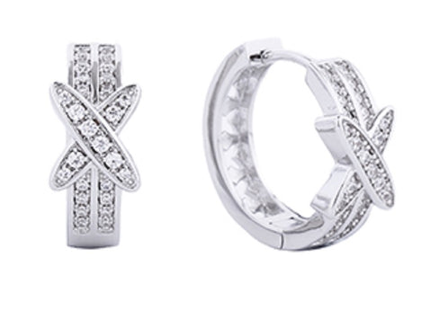 THE LUXE NK GLAM GIRL JEWELRY COLLECTION - SILVER / GOLD TEXTURED HOOPS - FE1010