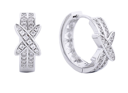 THE LUXE NK GLAM GIRL JEWELRY COLLECTION - SILVER / GOLD TEXTURED HOOPS - FE1010