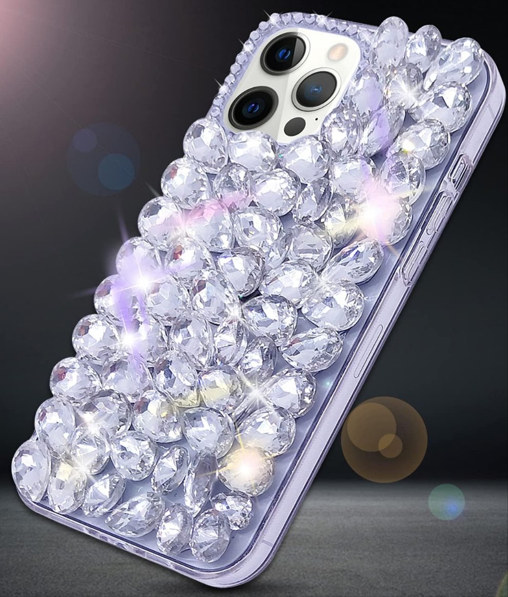 THE LUXE NK GLAM GIRL CELL PHONE CASE COLLECTION - GLAMOUR GIRL RHINESTONE CUBAN LINK CASE