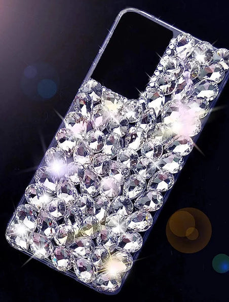 THE LUXE NK GLAM GIRL CELL PHONE CASE COLLECTION - GLAMOUR GIRL RHINESTONE CUBAN LINK CASE