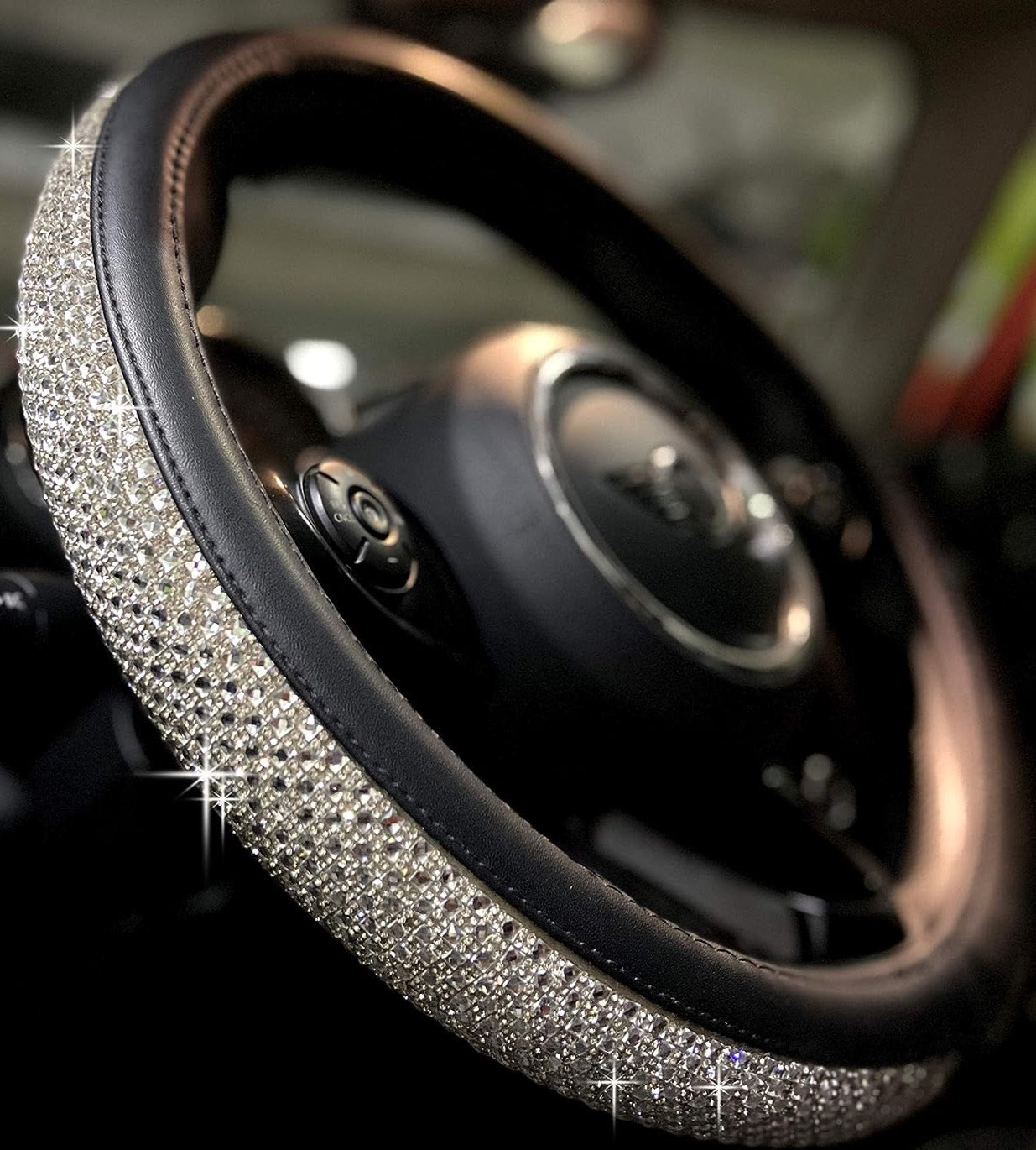 THE LUXE NK GLAM BLING STEERING WHEEL COVER- STEER1