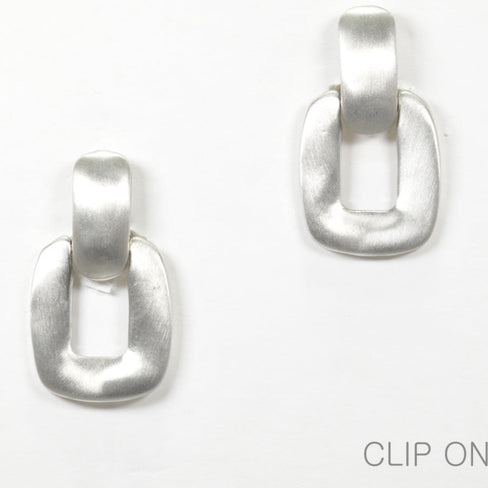 THE LUXE NK GLAM GIRL LUXURY JEWELRY COLLECTION - SILVER & GOLD CROSS OVER CLIP ON EARRINGS - E33835