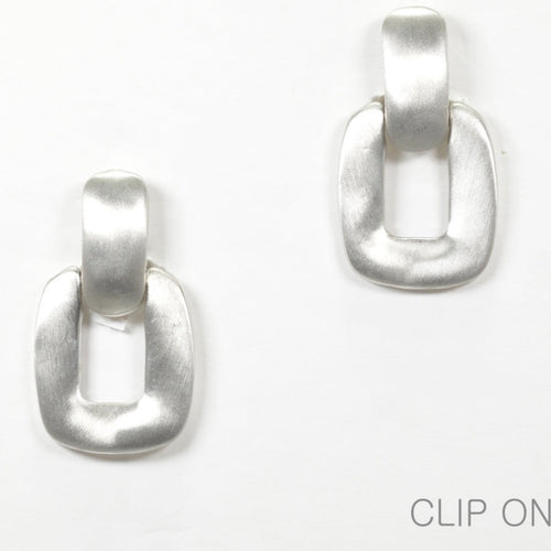 THE LUXE NK GLAM GIRL LUXURY JEWELRY COLLECTION - SILVER & GOLD CROSS OVER CLIP ON EARRINGS - E33835