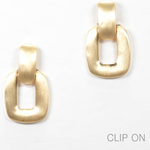 THE LUXE NK GLAM GIRL LUXURY JEWELRY COLLECTION - SILVER & GOLD CROSS OVER CLIP ON EARRINGS - E33835
