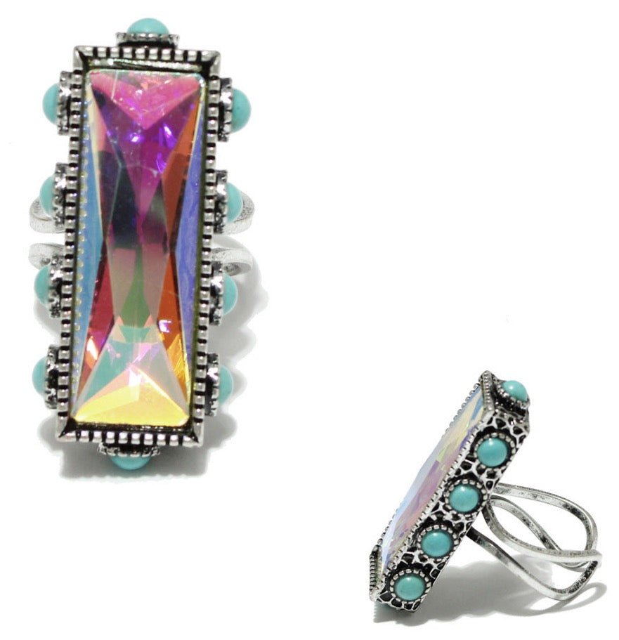 THE LUXE NK GLAM WESTERN TURQUOISE COLLECTION - GLAM GIRL TURQUOISE RINGS -