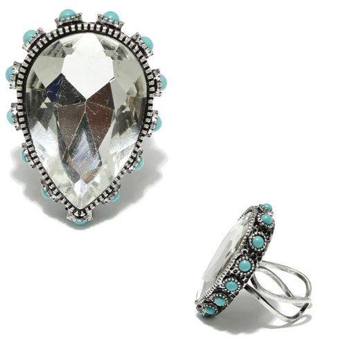 THE LUXE NK GLAM WESTERN TURQUOISE COLLECTION - GLAM GIRL TURQUOISE RINGS -