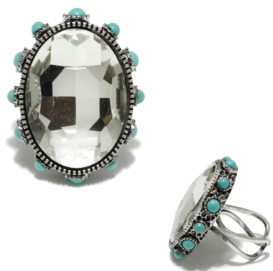 THE LUXE NK GLAM WESTERN TURQUOISE COLLECTION - GLAM GIRL TURQUOISE RINGS -
