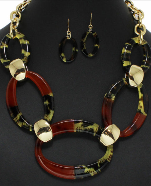 THE LUXE NK GLAM GIRL GEOMETRIC ACETATE NECKLACE-VOLUME 6