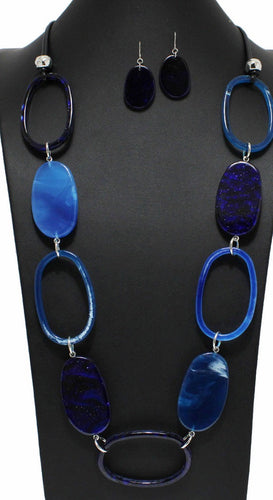 THE LUXE NK GLAM GIRL CLASSIC GEOMETRIC MATTE ACRYLIC LONG NECKLACES-YNE4905
