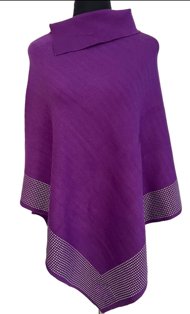 THE LUXE NK GLAM GIRL FALL PUNCHO COLLECTION - NK GLAM GIRL RHINESTONE TURTLE NECK PUNCHO = REZA0062