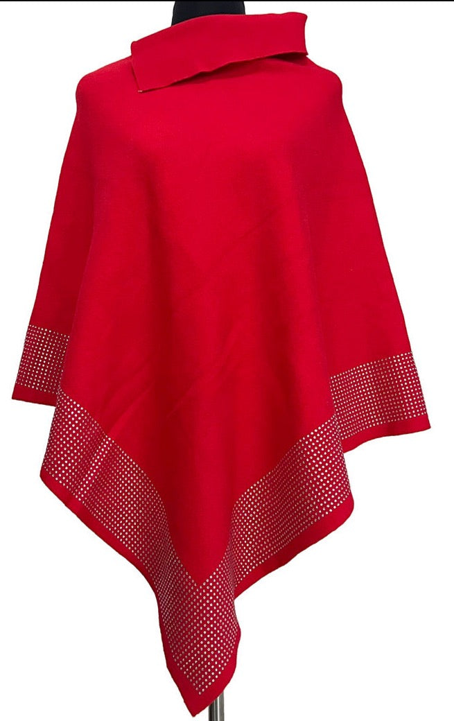 THE LUXE NK GLAM GIRL FALL PUNCHO COLLECTION - NK GLAM GIRL RHINESTONE TURTLE NECK PUNCHO = REZA0062