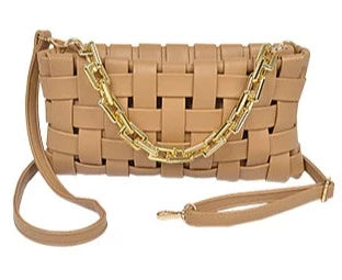 THE LUXE NK GLAM GIRL LUXURY HANDBAG COLLECTION - NK GLAM BRAIDED CUBAN LINK CROSSBODY -  HPC3922