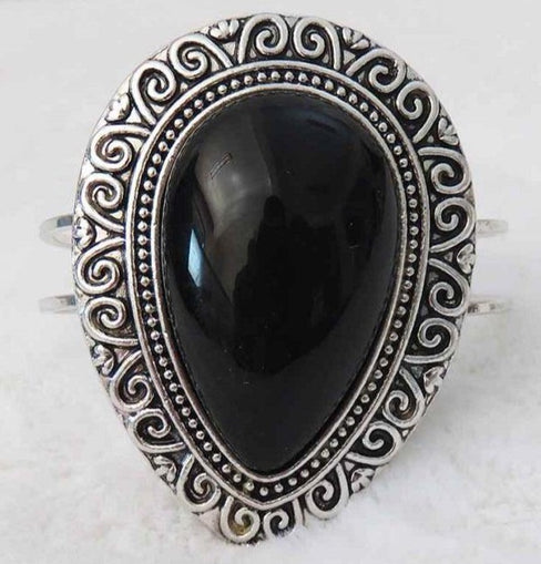 THE LUXE NK GLAM FLY WESTERN GLAM GIRL BIG TURQUOISE STONE BANGLE BRACELET - VOLUME2