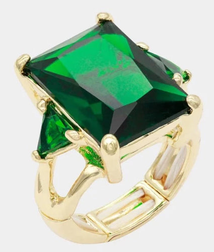 THE LUXE NK GLAM GIRL LUXURY JEWELRY COLLECTION - NK BIG RHINESTONE DIAMOND STRETCH RING - 2220