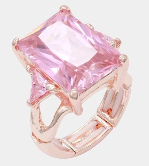 THE LUXE NK GLAM GIRL LUXURY JEWELRY COLLECTION - NK BIG RHINESTONE DIAMOND STRETCH RING - 2220