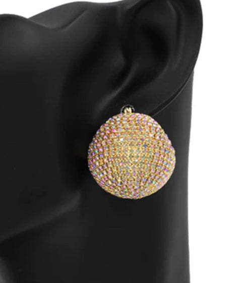 THE LUXE NK GLAM GIRL ACCESSORY & BELT COLLECTION - MULTI COLORED RHINESTONE EARRINGS -  -