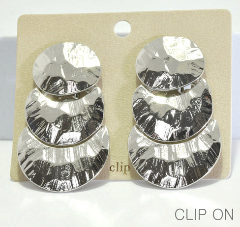 THE LUXE NK GLAM GIRL LUXURY JEWELRY COLLECTION - SILVER & GOLD CROSS OVER CLIP ON EARRINGS - E33835
