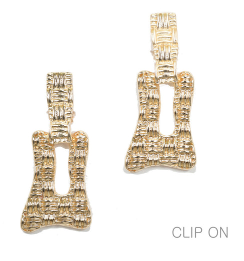THE LUXE NK GLAM GIRL LUXURY JEWELRY COLLECTION - SILVER & GOLD CROSS OVER CLIP ON EARRINGS - E33835